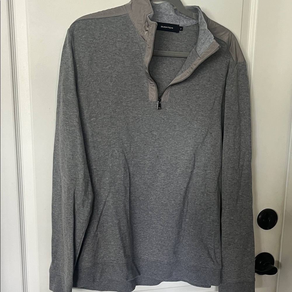 Bugatchi Gray Quarter Zip, Pullover Sweatshirt 95… - image 1